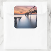 Zwillingsspits Quadratischer Aufkleber (Tasche)