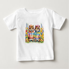 Zwillingssplitter im Regenbogen Baby T-shirt