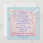 Zwillingsstorches für Babydusche Einladung (Rückseite)