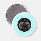 Zwillingssymbol – Minimales Astrologie-Emblem Magnet (Vorderseite/Rückseite)