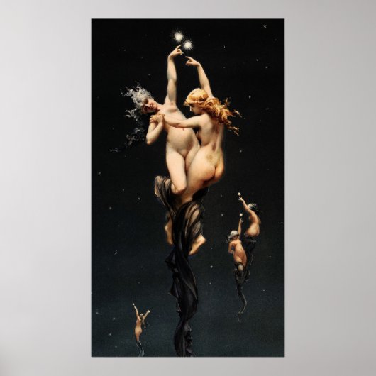 Zwillingsterne (1851-1896) von Luis Falero. Poster (Vorne)