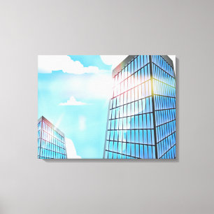 Zwillingsturm Wolkenkratzer Leinwanddruck