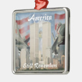 Zwillingstürme 9/11 Gedenkstätte Silbernes Ornament (Links)