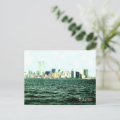 Zwillingstürme ein Jahr vor dem 11. September Postkarte (Stehend Vorderseite)