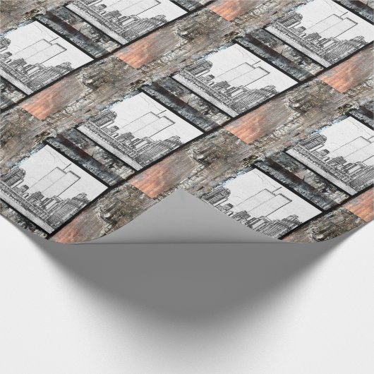 Zwillingstürme Geschenkpapier (Ecke)