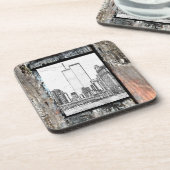 Zwillingstürme Getränkeuntersetzer (Linke Seite)