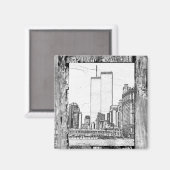 Zwillingstürme Magnet (Vorderseite/Rückseite)