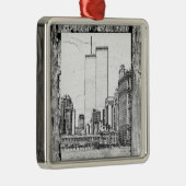 Zwillingstürme Silbernes Ornament (Rechts)