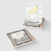 Zwillingstürme Steinuntersetzer (Seitenansicht)