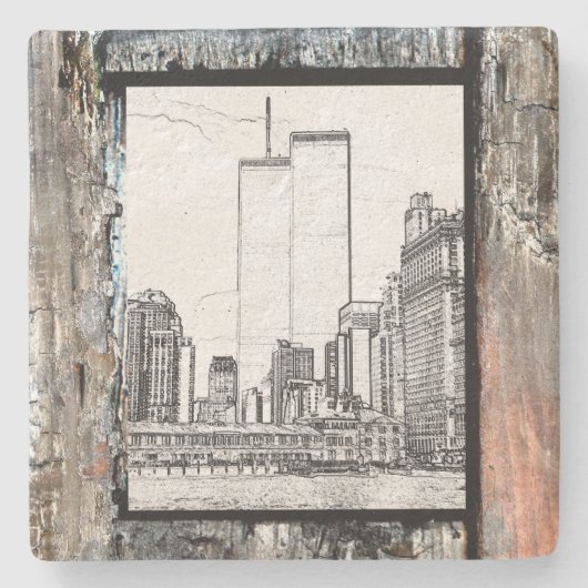 Zwillingstürme Steinuntersetzer (Vorderseite)