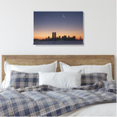 Zwillingstürme und Lady Liberty bei Sunset Leinwanddruck (Insitu (Schlafzimmer))