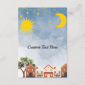 Zwillingsüber der Sonne und der Mond-Babydusche Begleitkarte (Vorderseite)