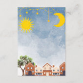 Zwillingsüber der Sonne und der Mond-Babydusche Begleitkarte (Rückseite)