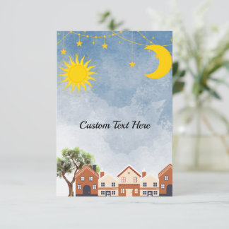 Zwillingsüber der Sonne und der Mond-Babydusche Begleitkarte