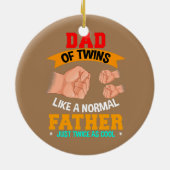 Zwillingsvater zweimal als Coole Väter Vater Keramik Ornament (Hinten)