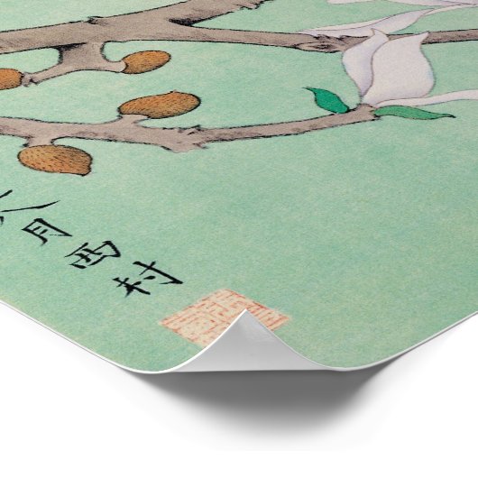 Zwillingsvögel im Zweigplakat Poster (Ecke)