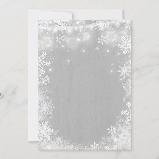 Zwillingswinterdusche Einladung rustikal-weiß (Rückseite)