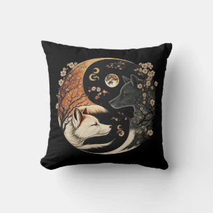 Zwillingwolf Yin und Yang Kissen