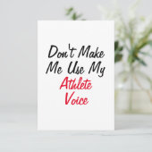 Zwing mich nicht, meine Athletenstimme zu benutzen Karte (Stehend Vorderseite)