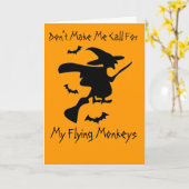 Zwing mich nicht, meine fliegenden Affen anzurufen Karte (Gelbe Blume)