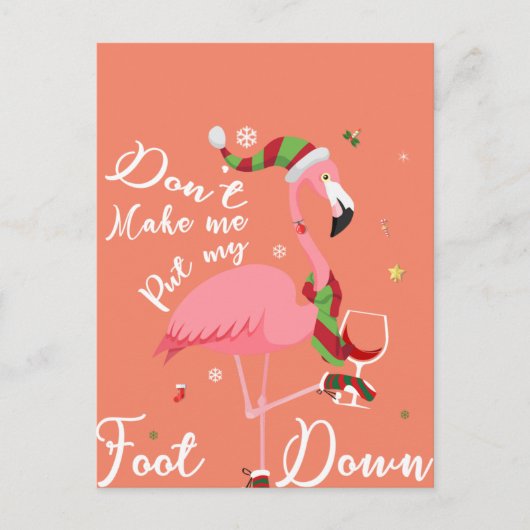 Zwing mich nicht, meine Füße in rosa Flamingo-Gesc Postkarte (Vorderseite)