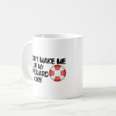 Zwing mich nicht, meine Stimme als Rettungsschwimm Kaffeetasse (Vorderseite Links)
