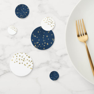 Zwinker kleine Sterne Gold Blau Weiß Babyparty Konfetti