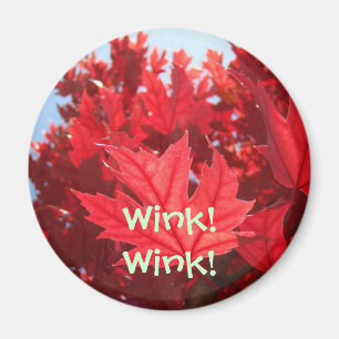 Zwinker! Zwinker! Magnet-Geschenk Rote Herbstblätt Magnet