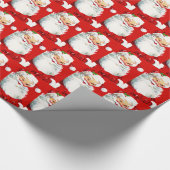 Zwinkerender Weihnachtsmann Geschenkpapier (Ecke)