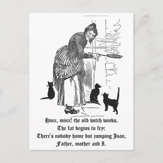 Zwinkerhexe Kinderreim Postkarte (Vorderseite)