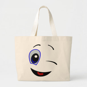 ZWINKERNDE SMILEY-FRATZE JUMBO STOFFBEUTEL