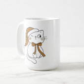 Zwinkernden Winterkatze Kaffeetasse (Vorderseite Links)