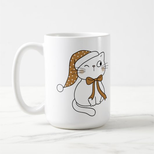 Zwinkernden Winterkatze Kaffeetasse (Links)