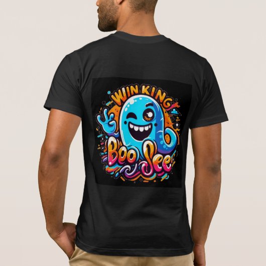 Zwinkerndes Boo Jee Gespenst T-Shirt (Rückseite)
