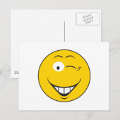 Zwinkerndes Gesicht Postkarte (Vorne/Hinten)