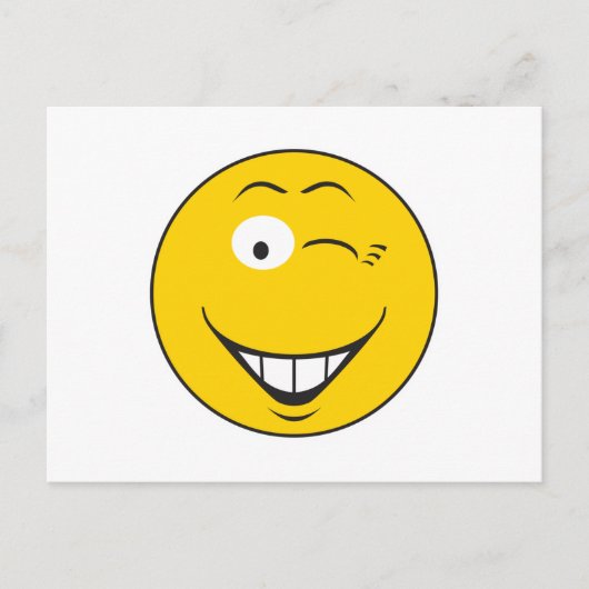 Zwinkerndes Gesicht Postkarte (Vorderseite)