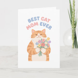 Zwinkerndes Ginger Tabby-Katze Muttertags-Kunst Karte