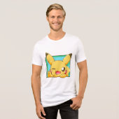 Zwinkerndes Pikachu (Pokemon) Tri-Blend Shirt (Vorderseite voll)
