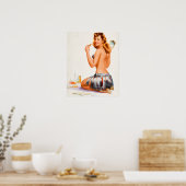 Zwinkerndes Pin-Up Poster (Küche)