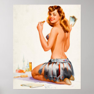 Zwinkerndes Pin-Up Poster