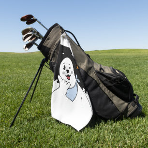 Zwinkerndes Siegel mit Bandana, das das Shaka-Zeic Golfhandtuch