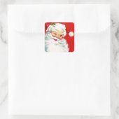 Zwinkerndes Weihnachtsmann Quadratischer Aufkleber (Tasche)