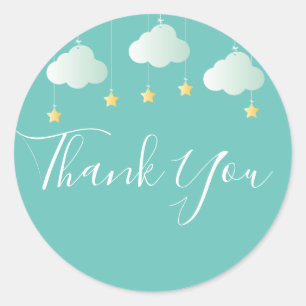 Zwinkle funkel kleiner Stern Baby Shower Danke Runder Aufkleber