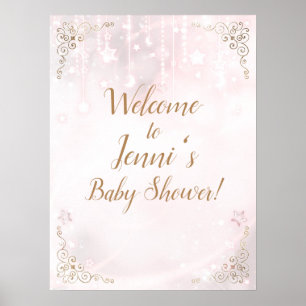 Zwinkle kleiner Stern Roségold Babyparty Poster
