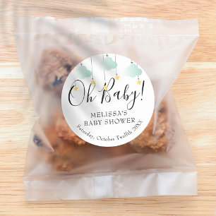 Zwinkle zwinkle kleiner Stern Oh Baby Baby-Party Runder Aufkleber