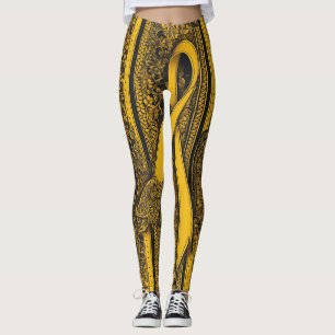 Zwirn-Gelbband-KI-Kunst Leggings