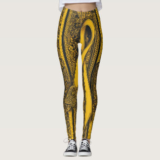 Zwirn-Gelbband-KI-Kunst Leggings