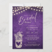 Zwirnbeleuchtung | Rustikale Brauerei Hochzeit Einladung (Vorderseite)