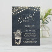 Zwirnbeleuchtung | Rustikale Brauerei Hochzeit Einladung (Stehend Vorderseite)