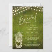 Zwirnbeleuchtung | Rustikale Brauerei Hochzeit Einladung (Vorderseite)